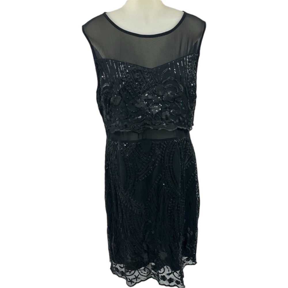 SKY Dress Bitz of Glitz Boutique Jessica Collection Black Lace Sequins p…